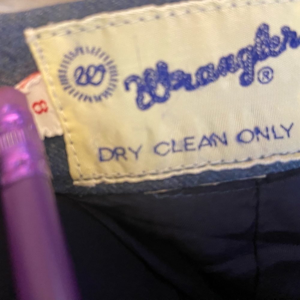 Vintage Wrangler Blue Grey Wool Pleated Skirt - Picture 8 of 14